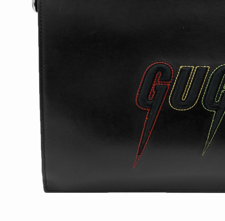 [OS] 구찌 님성 블레이드 자수 로고 클러치 백 파우치 블랙--4