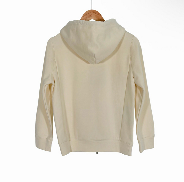 [M] 미우미우 여성 코튼 로고 플리스 지퍼 후드 집업 자켓 내츄럴 크림--2