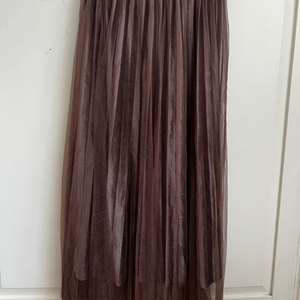 여성 샤 스커트 망사 주름 허리 밴딩 프리사이즈