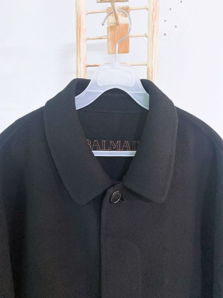 (100)발망남자블랙핸드메이드루즈핏울코트--1