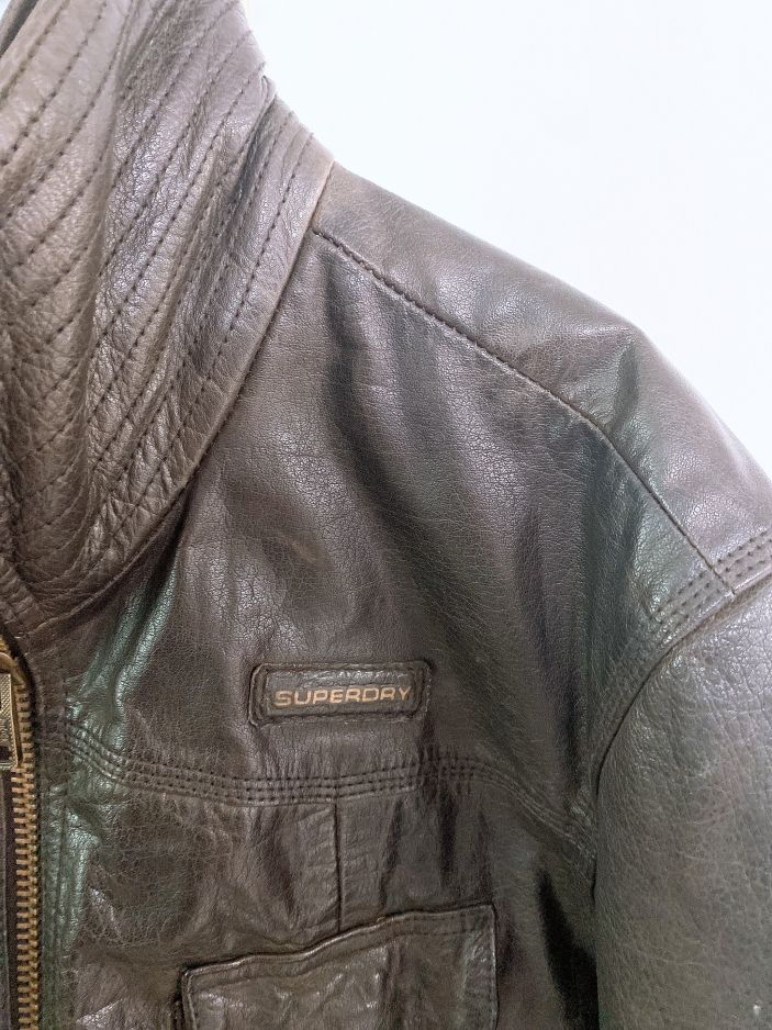 (100)슈퍼드라이남자빈티지가죽자켓--2