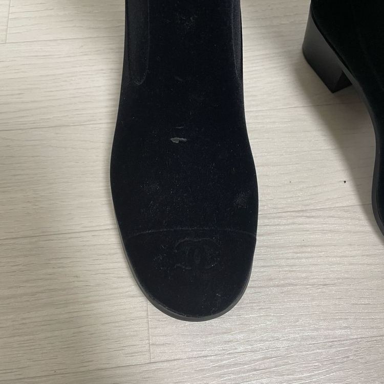 샤넬 스웨이드 카멜리아 부츠 38사이즈--5