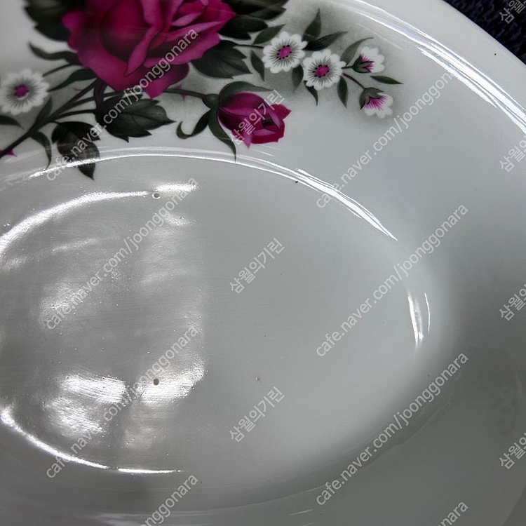 빈티지 행남사 행남자기 살구꽃 그라탕기 그릇 접시 세트--4