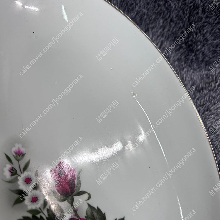 빈티지 행남사 행남자기 살구꽃 그라탕기 그릇 접시 세트--5