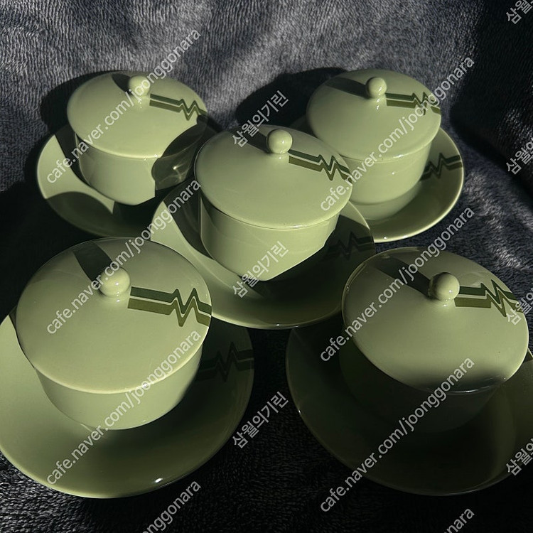 옛날 빈티지 행남사 행남자기 뚜껑 도자기 찻잔 5조--0