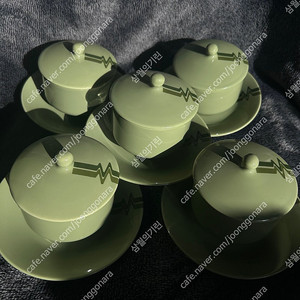 옛날 빈티지 행남사 행남자기 뚜껑 도자기 찻잔 5조