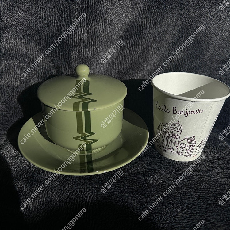 옛날 빈티지 행남사 행남자기 뚜껑 도자기 찻잔 5조--1