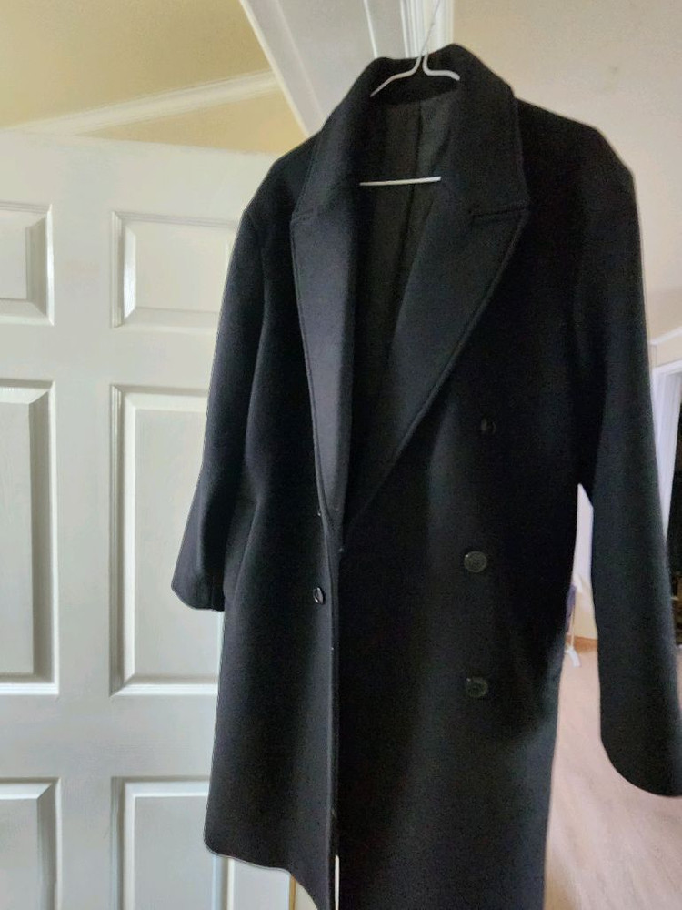 쿠어 MTR 오버핏 더블 롱 코트 블랙 1회 실착 팝니다 이미지