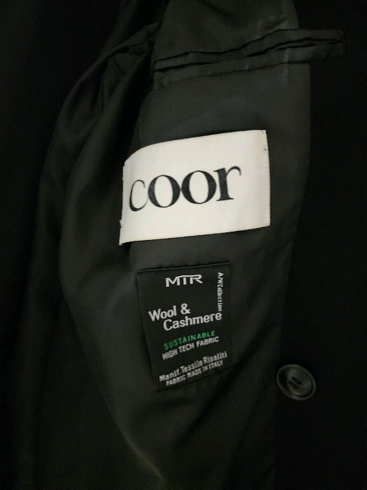 쿠어 MTR 오버핏 더블 롱 코트 블랙 1회 실착 팝니다 이미지