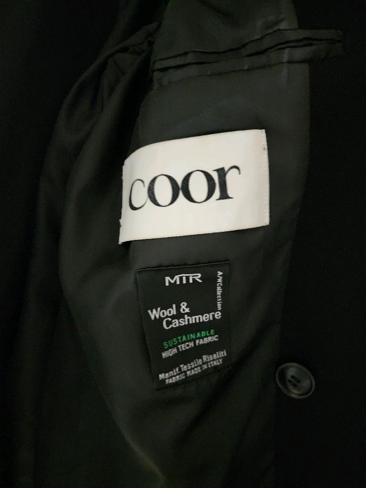 쿠어 MTR 오버핏 더블 롱 코트 블랙 1회 실착 팝니다 이미지