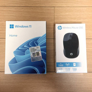 (밀봉 새제품) 정품 윈도우11 HOME FPP 처음사용자용 + HP 무선마우스 200