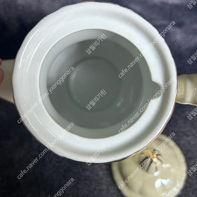 옛날 빈티지 행남사 살구꽃 도자기 주전자 찻주전자 티팟--3