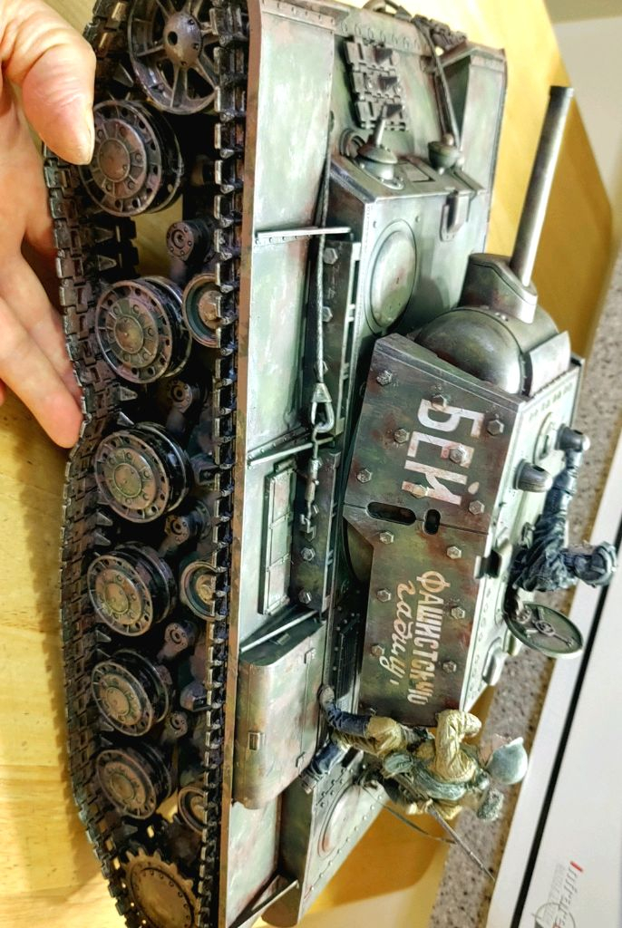 *각종교신가능*정밀도색(대형1/16전시용)밀리터리프라모델2WW러시아1941년형KV-1s에흐크라나미~바람에언덕에서--2