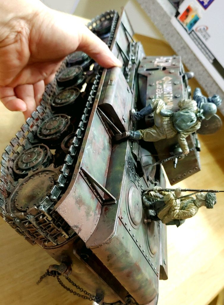 *각종교신가능*정밀도색(대형1/16전시용)밀리터리프라모델2WW러시아1941년형KV-1s에흐크라나미~바람에언덕에서--5