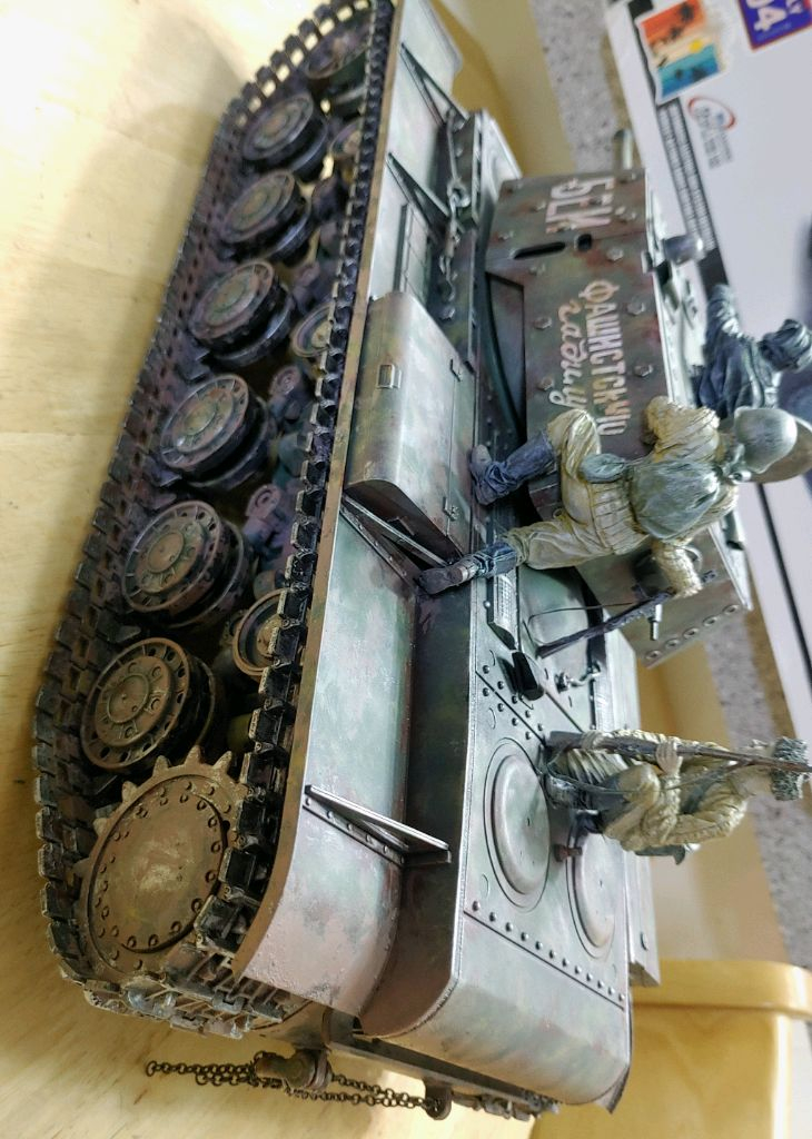 *각종교신가능*정밀도색(대형1/16전시용)밀리터리프라모델2WW러시아1941년형KV-1s에흐크라나미~바람에언덕에서--8