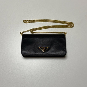 프라다 삼각 로고 비텔로 무브 체인 월렛 크로스백 BLACK 정품 (이탈리아 구매)