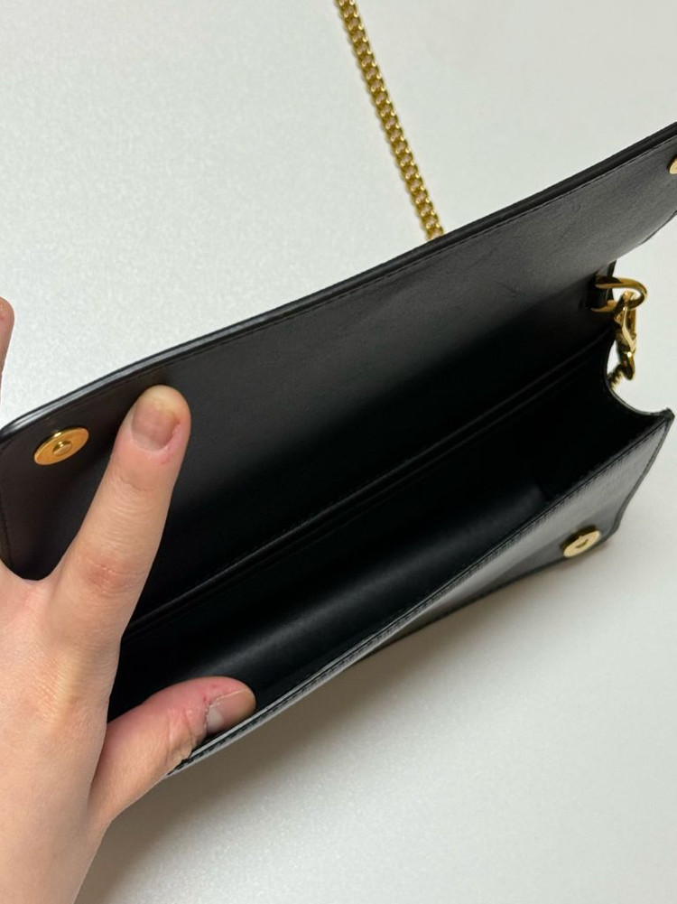 프라다 삼각 로고 비텔로 무브 체인 월렛 크로스백 BLACK 정품 (이탈리아 구매)--3