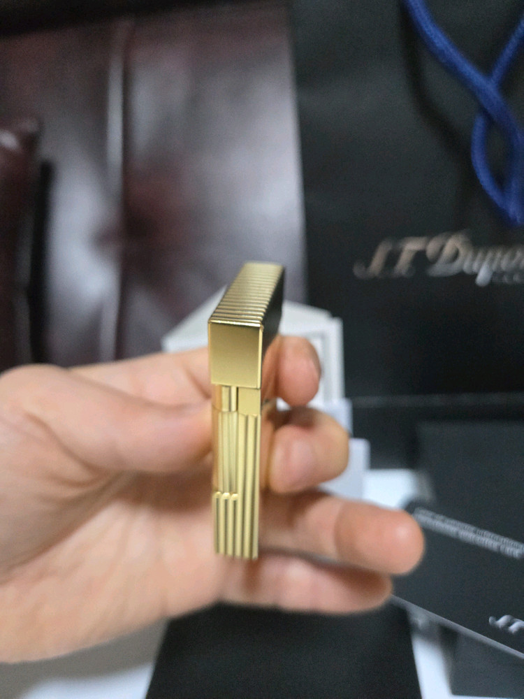 [새상품급] 듀퐁라이터 라인2 신형 ca16827 스트라이프 금장 쌍불 듀퐁 라이타--4