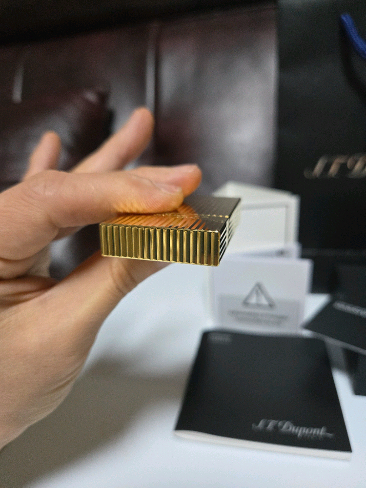 [새상품급] 듀퐁라이터 라인2 신형 ca16827 스트라이프 금장 쌍불 듀퐁 라이타--6