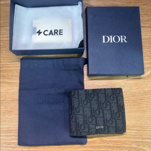 디올 오블리크 자카드 반지갑 블랙 이미지