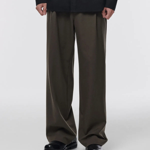 [26] 무신사 스탠다드 원 턱 와이드 밴딩 슬랙스 [반다이크 브라운]