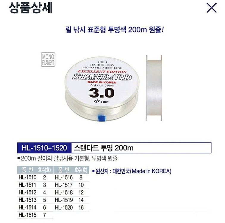 비즈공예용 와이어줄.릴낚시줄 2종(0.45mm,해동 3.0mm) 이미지