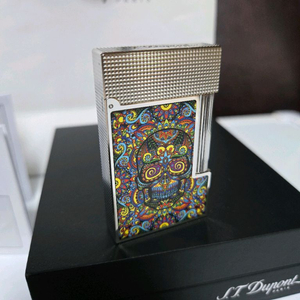 [새상품,한정판] 듀퐁라이터 라인2 신형 ca16393 멕시칸 스컬 시가 컬랙션 팔라듐 백금 쌍불 듀퐁 라이타