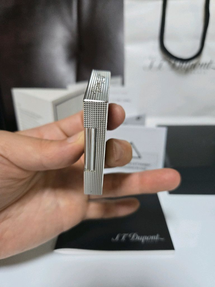 [새상품,한정판] 듀퐁라이터 라인2 신형 ca16393 멕시칸 스컬 시가 컬랙션 팔라듐 백금 쌍불 듀퐁 라이타--3