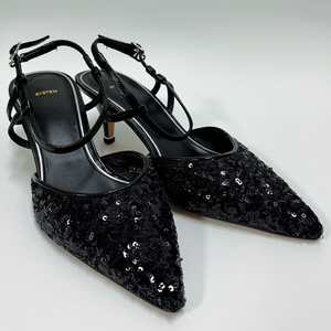 [새상품]한섬 시스템 시퀸힐 슬링백