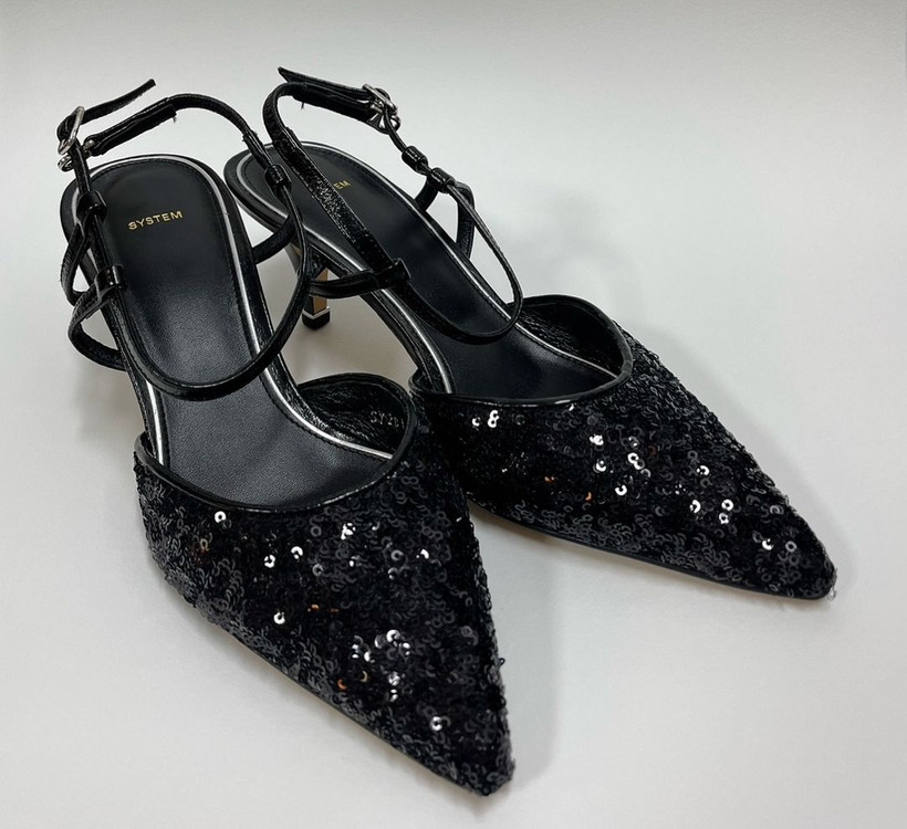 [새상품]한섬 시스템 시퀸힐 슬링백--1