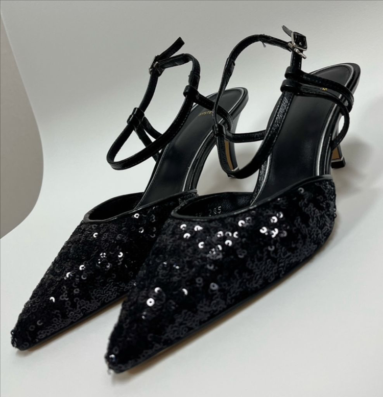 [새상품]한섬 시스템 시퀸힐 슬링백--2