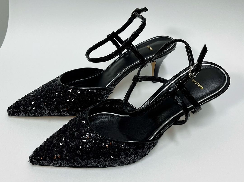 [새상품]한섬 시스템 시퀸힐 슬링백--4