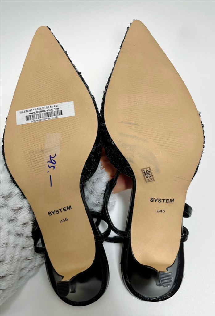 [새상품]한섬 시스템 시퀸힐 슬링백--7