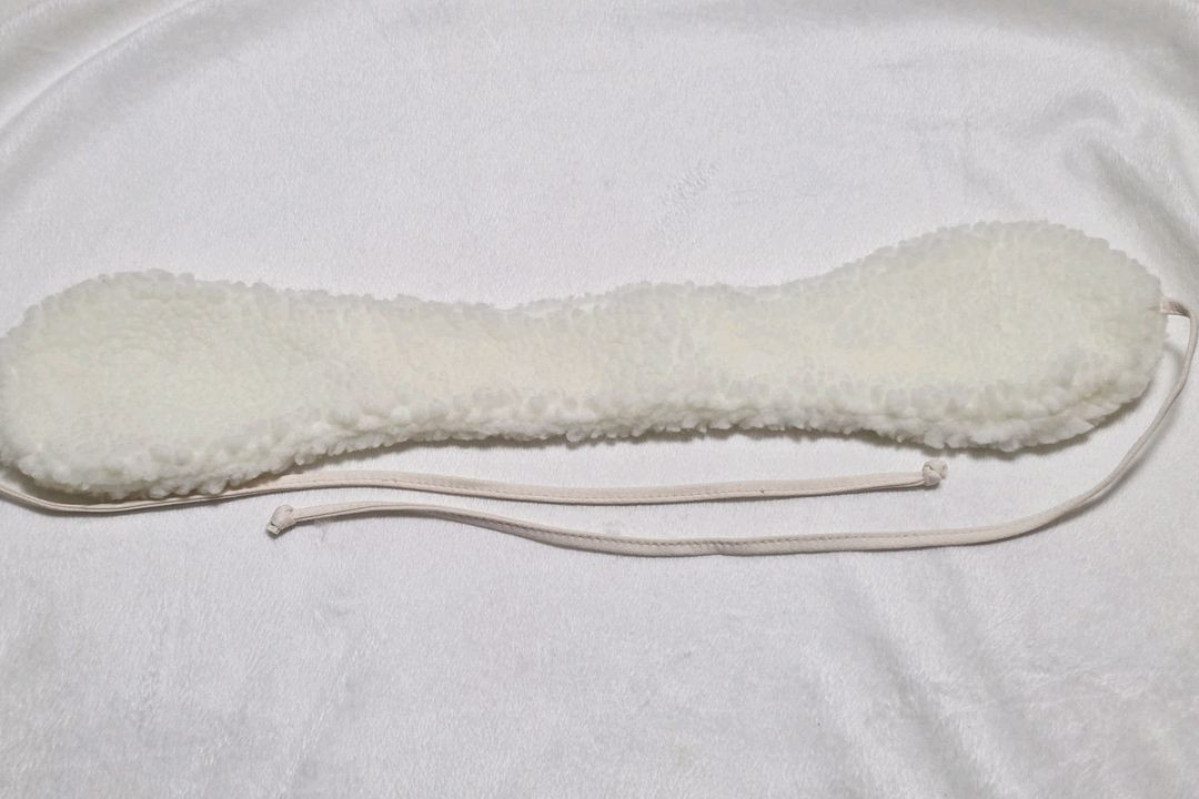 아이보리 뽀글이 귀도리 귀마개--1