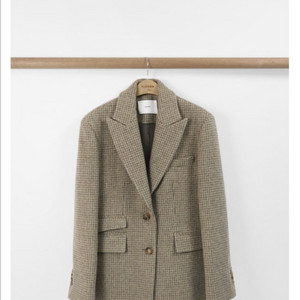 [엘보른] 베이지 체크 울 자켓 One Size