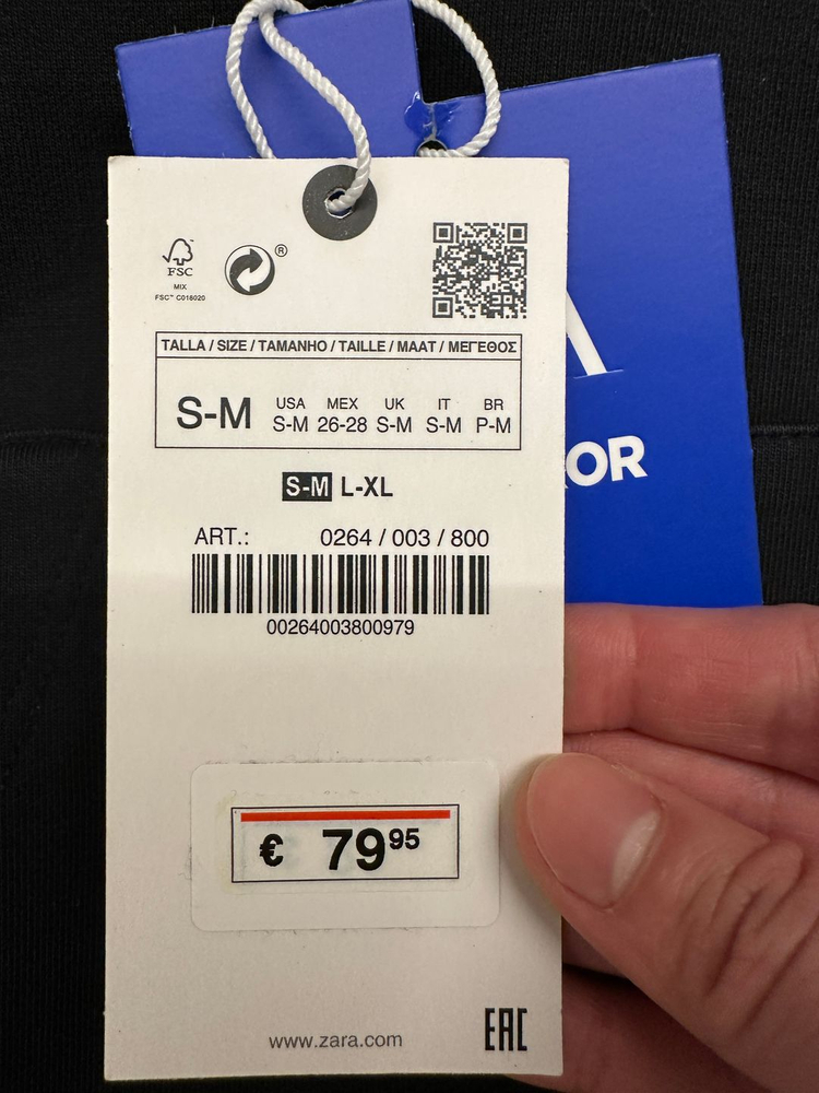 [S-M] 자라 x 아더에러 자수 후드 스웨트셔츠 블랙--5