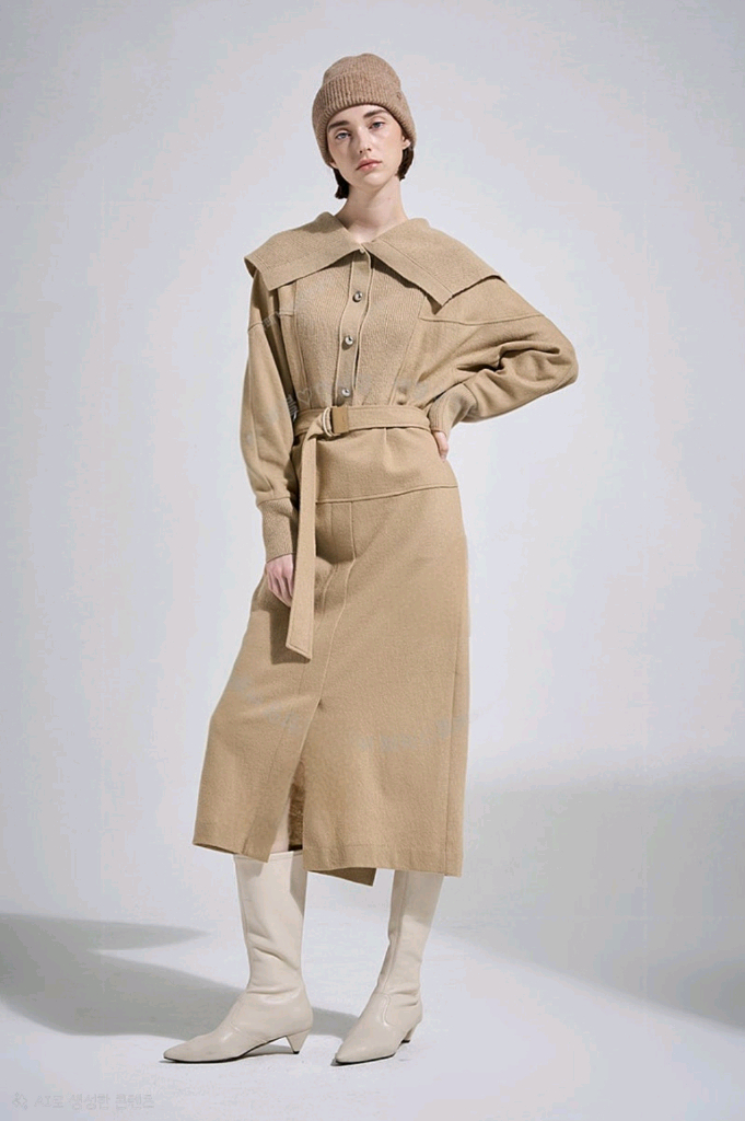 시스템 와이드카라 벨트 원피스 스킨 55 랑방 마인 더캐시미어 타임 sjsj--0