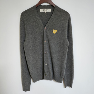 [M] 꼼데가르송 차콜 골드와펜 남성 가디건 AZ-N050