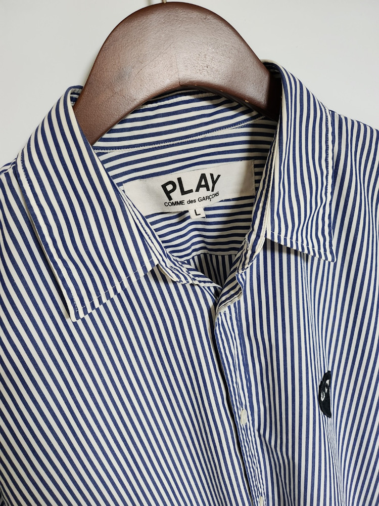 [L] 꼼데가르송 스트라이프 하트와펜 남성 셔츠 AZ-B008--1