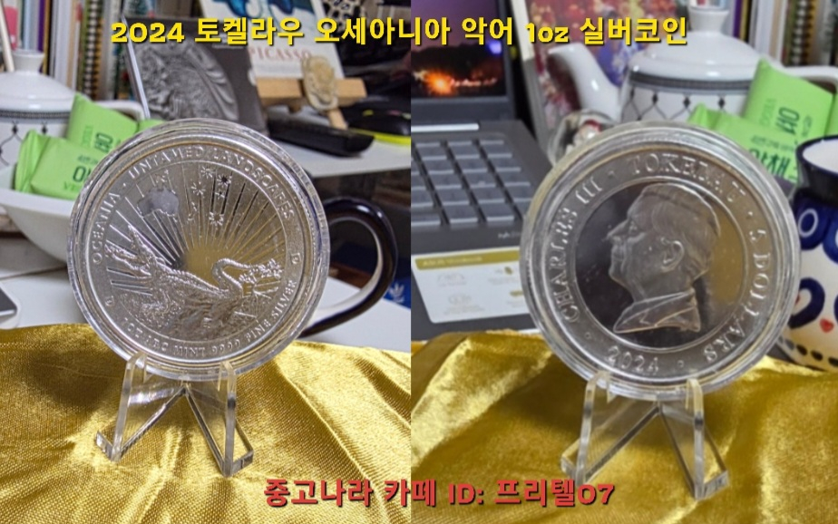 1온스 은화 2개 팝니다 (판다 은화+토켈라우 은화)--1