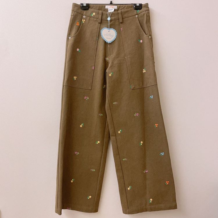 아이링마켓 플라워 카펜터 팬츠 카키 새상품--1