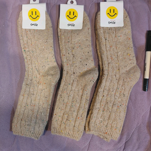 스마일 여성용 보카시 베이지양말 3켤레