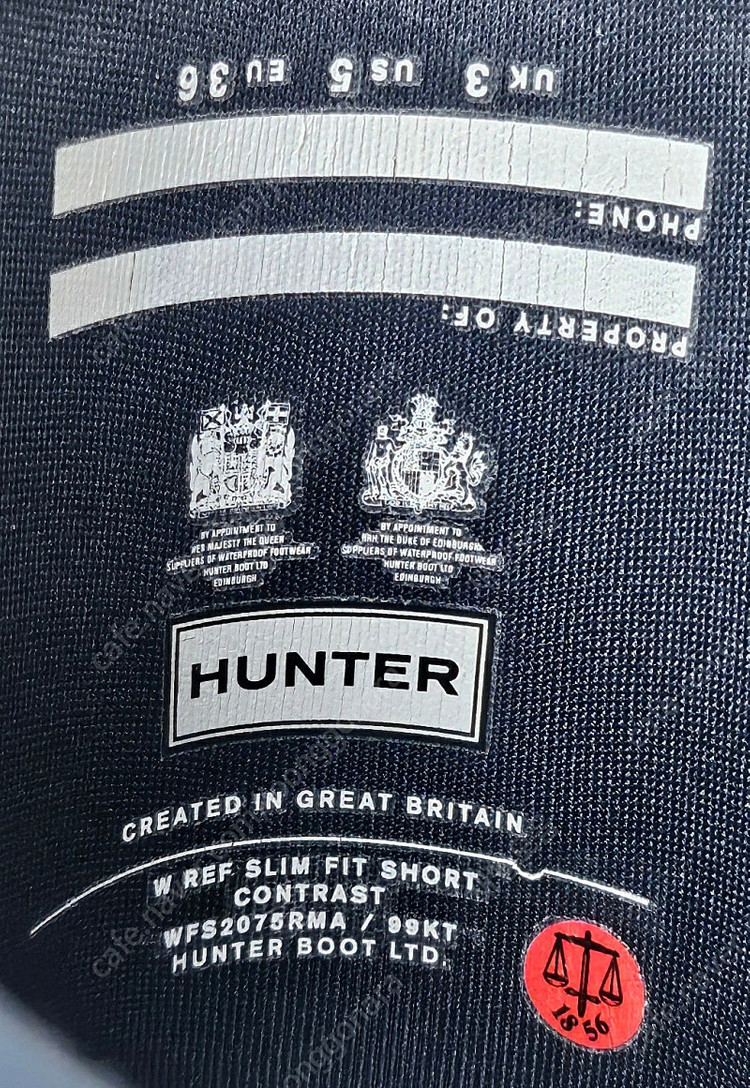 헌터 여성 숏 레인부츠 225 리파인드 슬림핏 콘트라스트 숏부츠 LB38--7