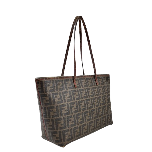 정품 펜디 주카 PVC 타바코브라운 스티치 쇼퍼백--1