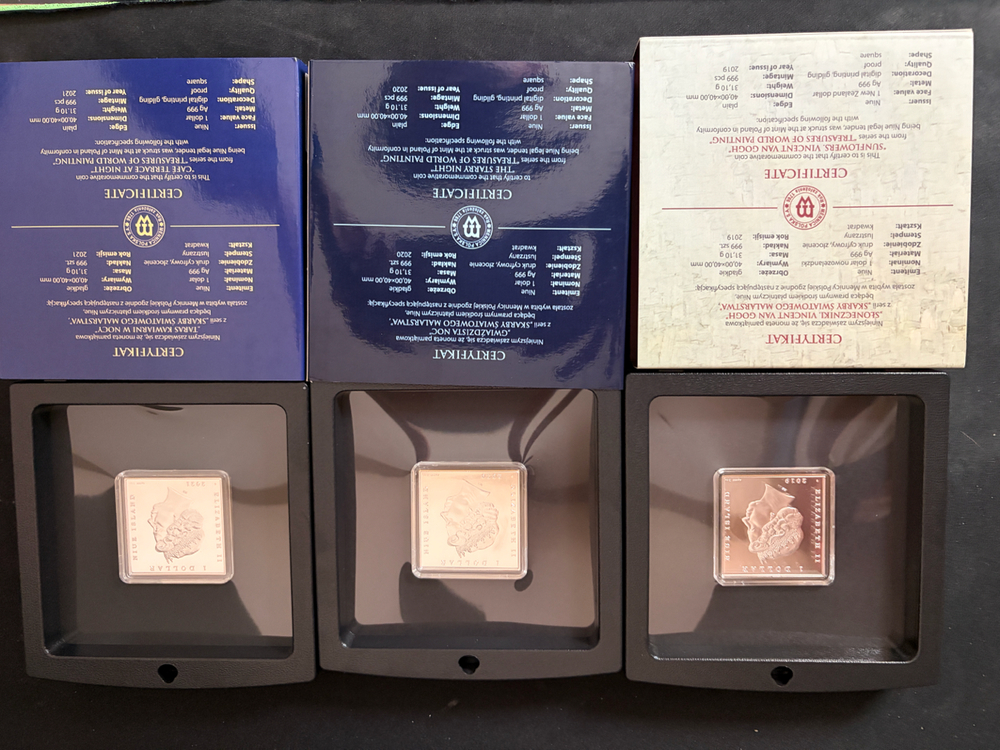 니우에 고흐 은화 3종--0