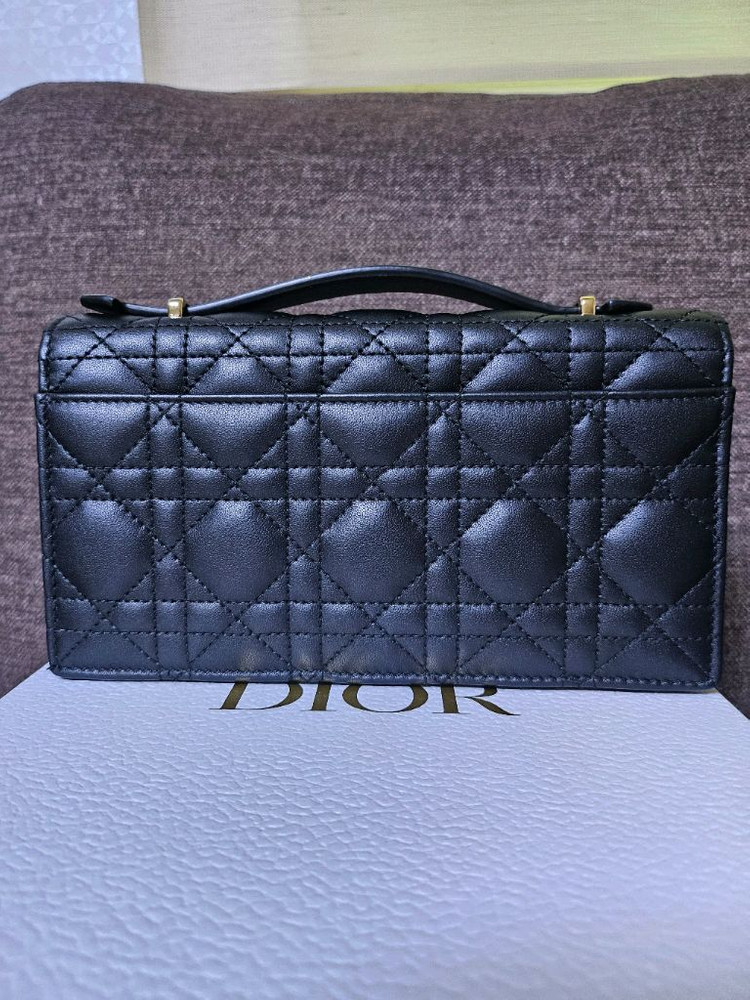 디올 미니탑핸들 까니쥬 블랙--3