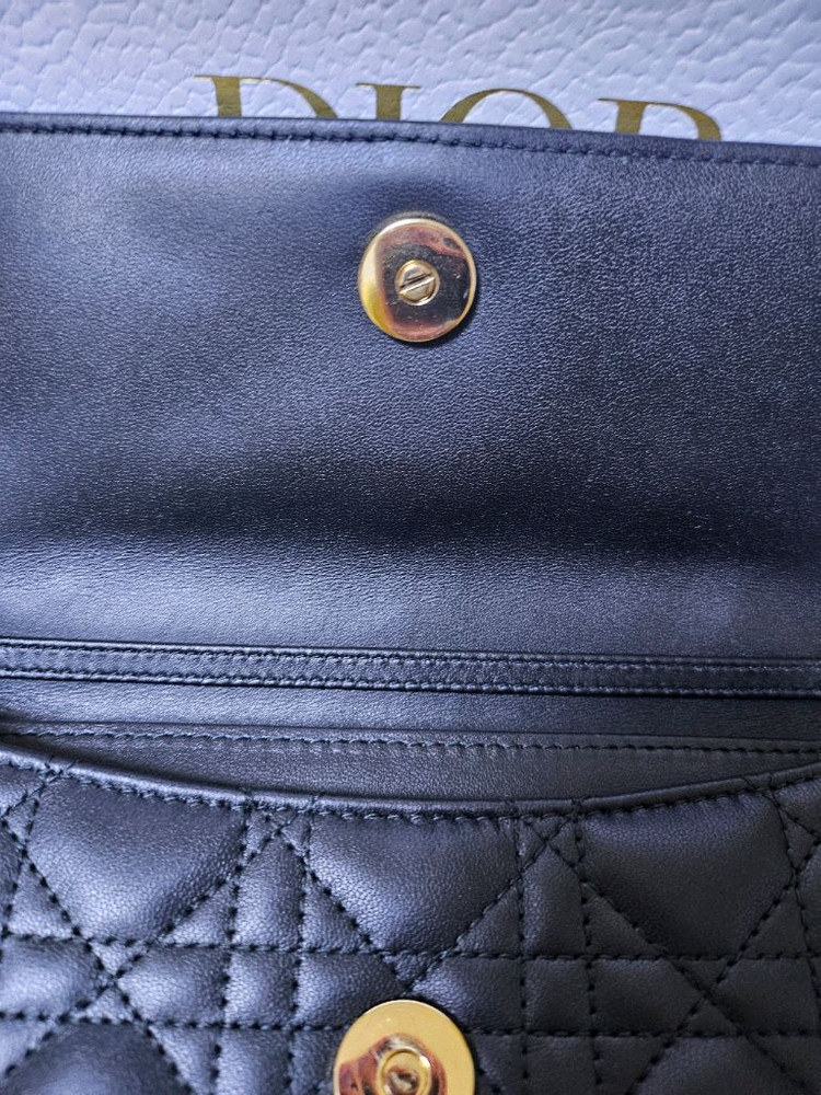 디올 미니탑핸들 까니쥬 블랙--6