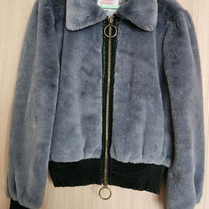 여자 회색털잠바 털자켓S