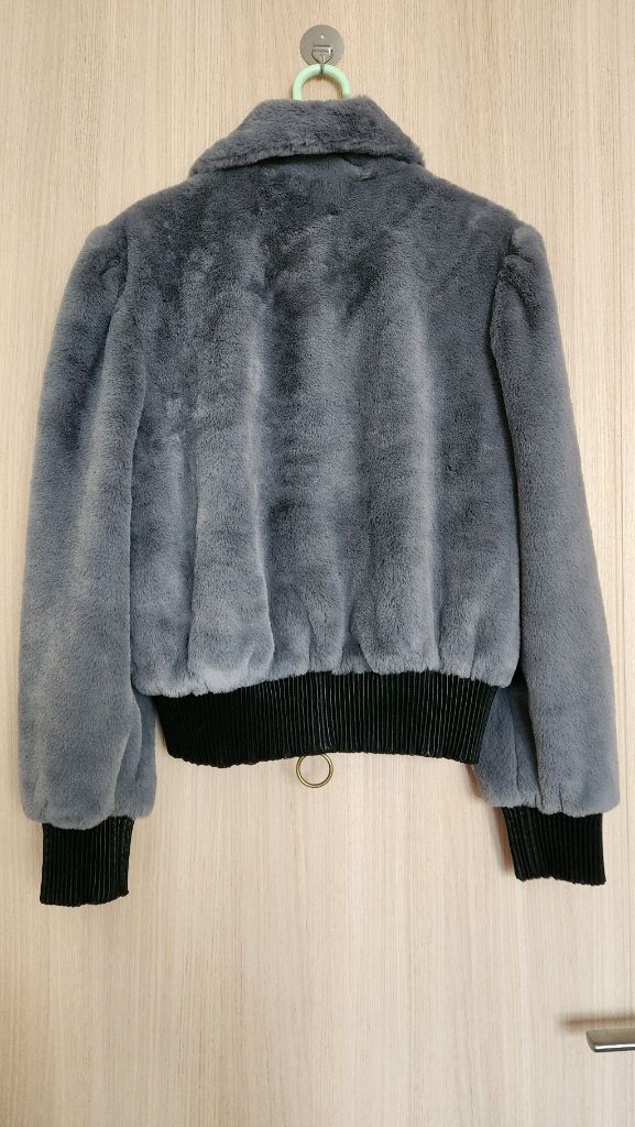 여자 회색털잠바 털자켓S--5