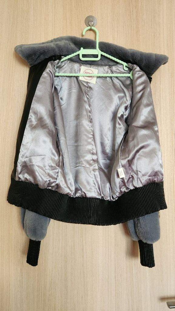 여자 회색털잠바 털자켓S--6